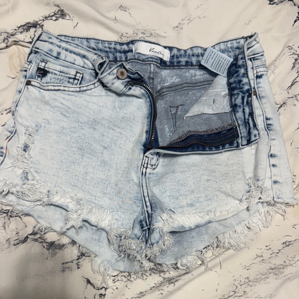 KanCan Light Blue Distressed Jean Shorts